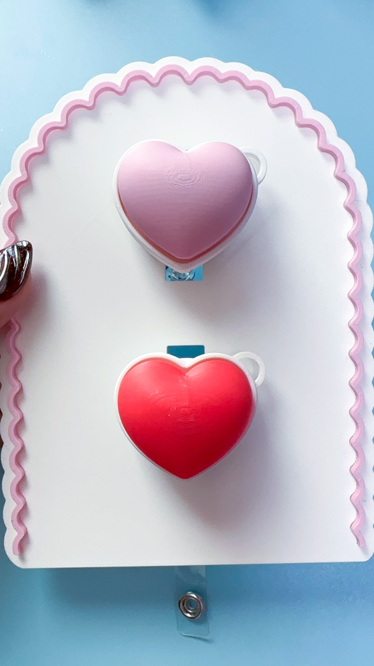 Interchangeable Heart Clicker Badge Reel