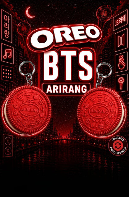 BTS Twistable Oreo Keychain – 12 Collectible Designs + ARIRANG Edition | Includes Photocard & BT21 Sticker