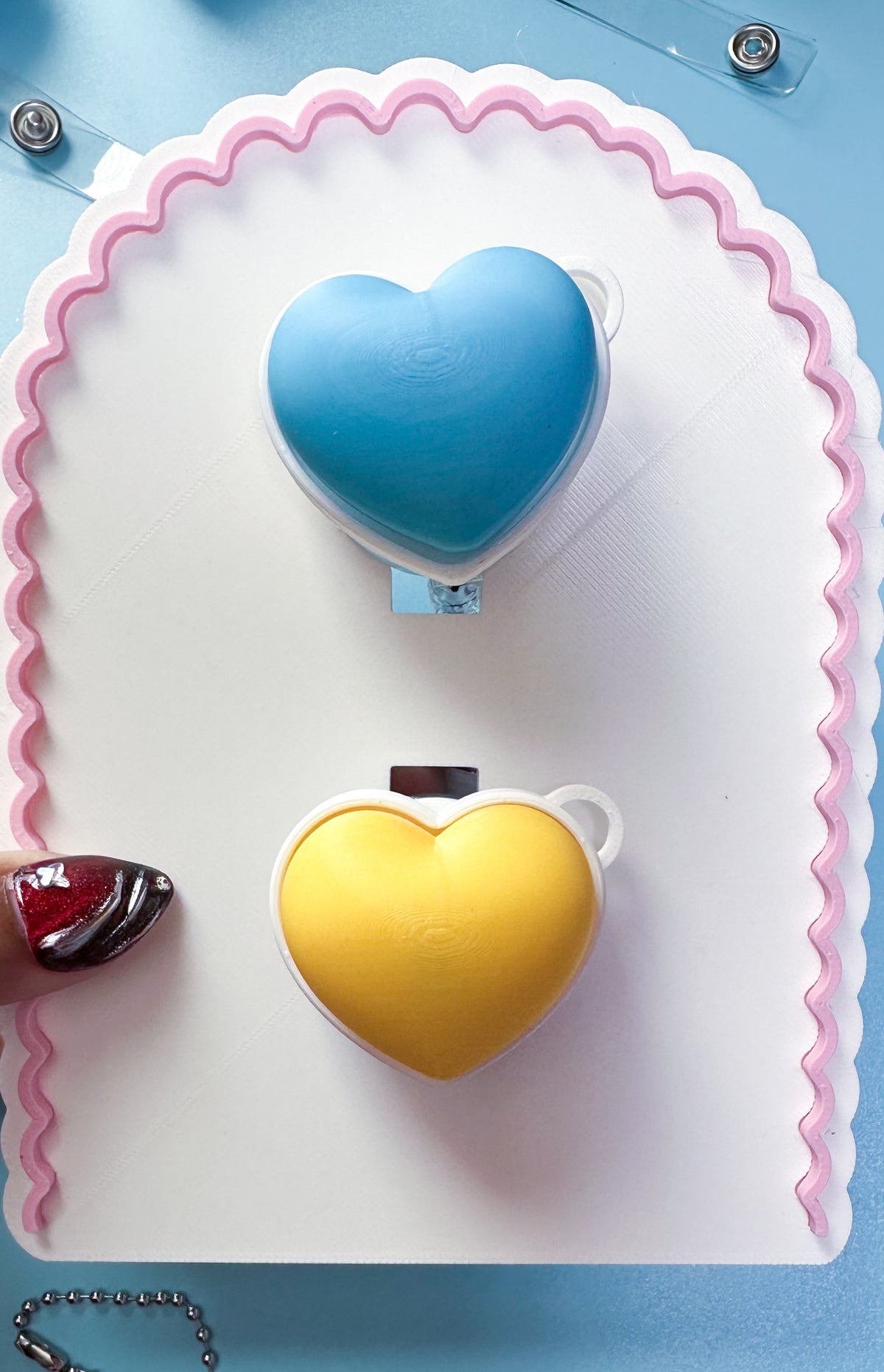 Interchangeable Heart Clicker Badge Reel