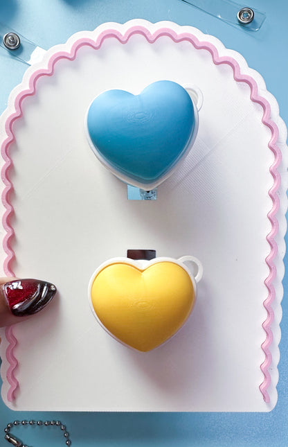 Interchangeable Heart Clicker Badge Reel