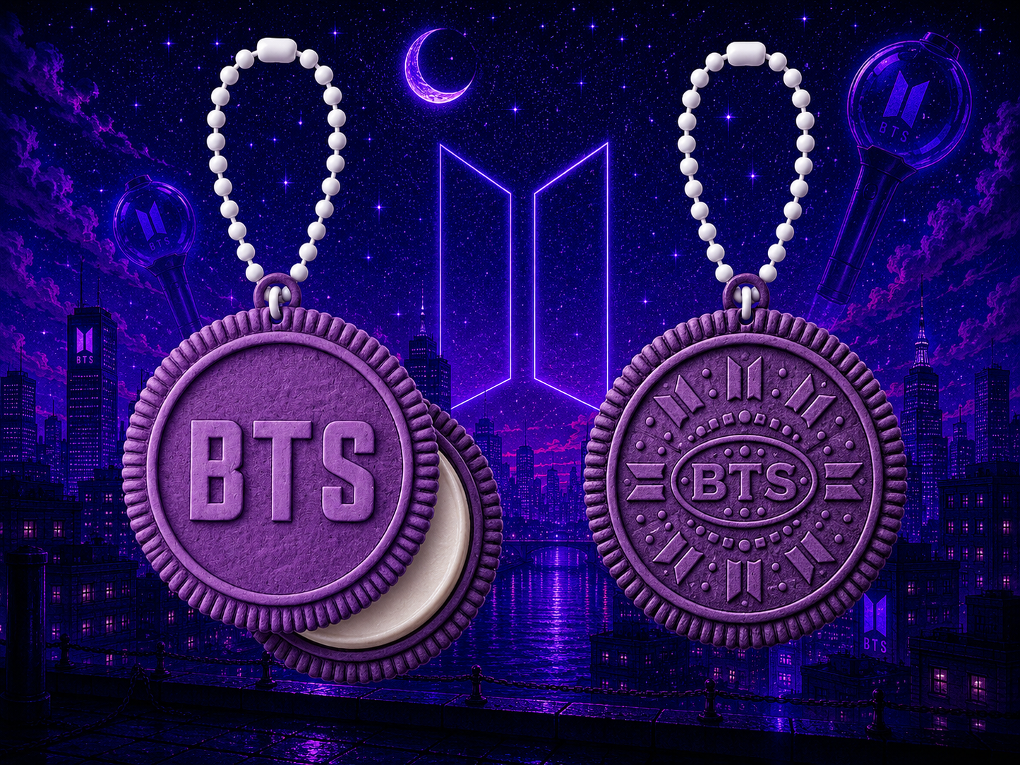 BTS Twistable Oreo Keychain – 12 Collectible Designs + ARIRANG Edition | Includes Photocard & BT21 Sticker