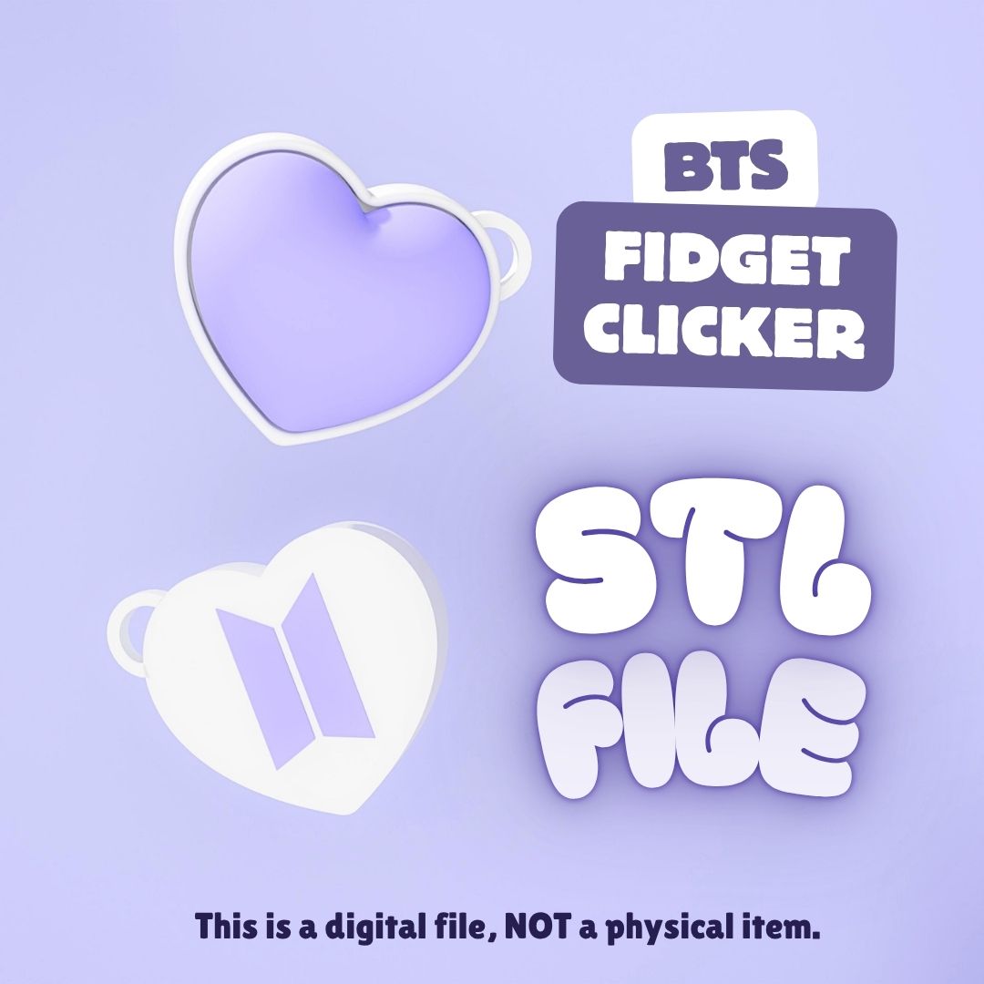 Bts Clicker File STL File BTS Heart Fidget Clicker – Moon Moisture LLC