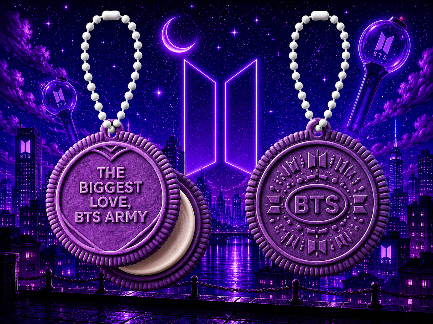BTS Twistable Oreo Keychain – 12 Collectible Designs + ARIRANG Edition | Includes Photocard & BT21 Sticker