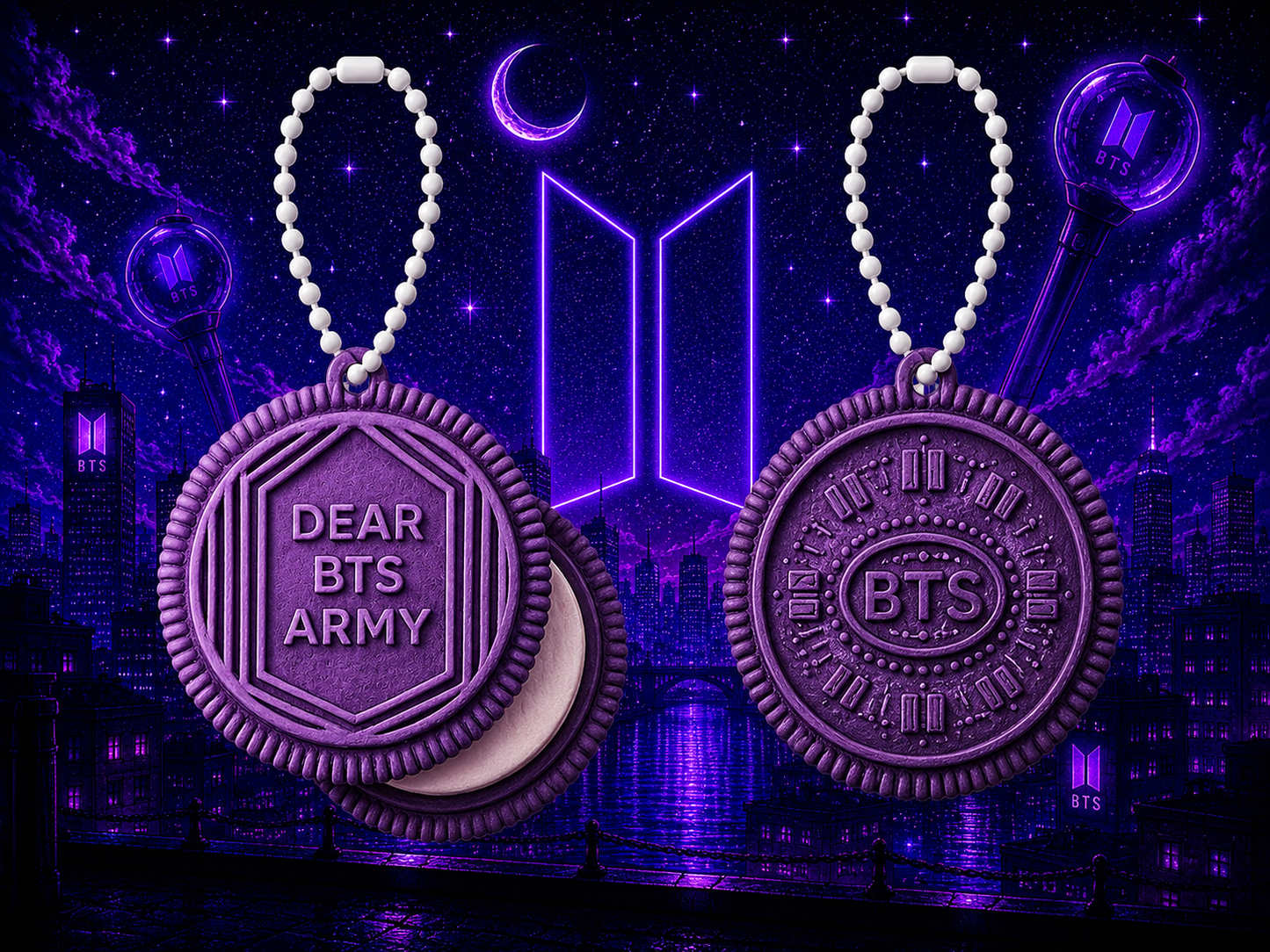BTS Twistable Oreo Keychain – 12 Collectible Designs + ARIRANG Edition | Includes Photocard & BT21 Sticker