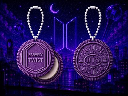 BTS Twistable Oreo Keychain – 12 Collectible Designs + ARIRANG Edition | Includes Photocard & BT21 Sticker