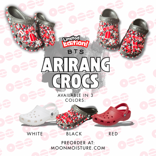 Handmade BTS ARIRANG Fully Rhinestoned OT7 Custom Crocs (Limited Preorder)