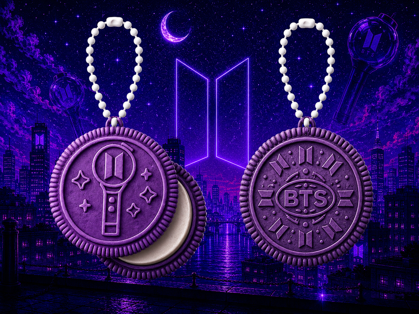 BTS Twistable Oreo Keychain – 12 Collectible Designs + ARIRANG Edition | Includes Photocard & BT21 Sticker