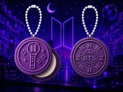 BTS Twistable Oreo Keychain – 12 Collectible Designs + ARIRANG Edition | Includes Photocard & BT21 Sticker
