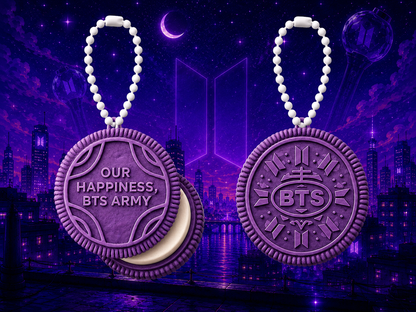 BTS Twistable Oreo Keychain – 12 Collectible Designs + ARIRANG Edition | Includes Photocard & BT21 Sticker