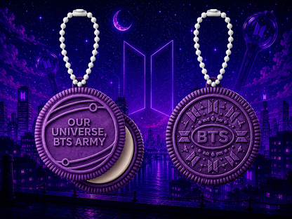 BTS Twistable Oreo Keychain – 12 Collectible Designs + ARIRANG Edition | Includes Photocard & BT21 Sticker
