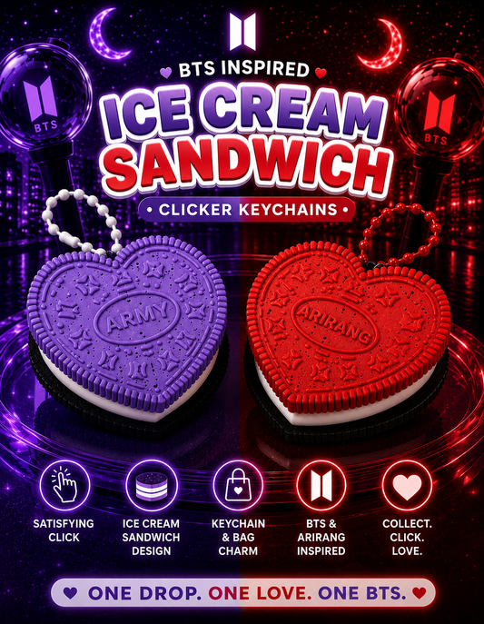 💜 BTS Ice Cream Sandwich Fidget Clicker – BTS & ARIRANG Inspired 3D Printed Collectible